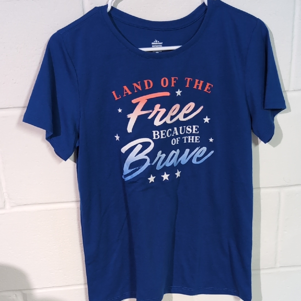 Blue T-Shirt with Patriotic Print